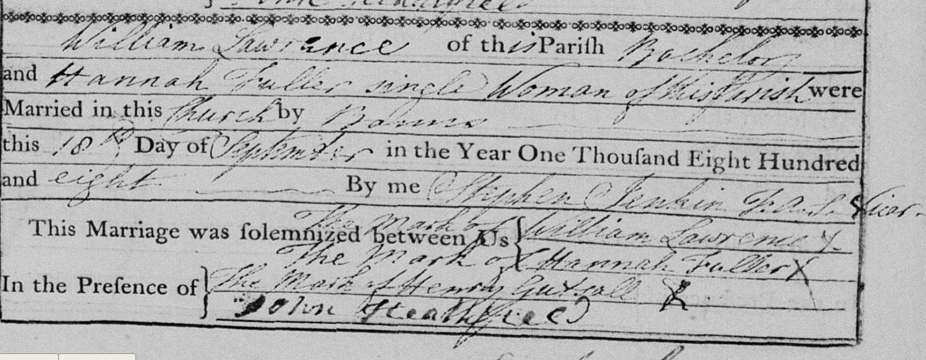William Lawrence (abt.1787-abt.1817) | WikiTree FREE Family Tree