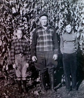 Russell, Ernest, and Wilbur Sanders in the Field