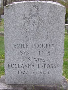 Headstone of Emile Plouffe and Roseanna Lafosse