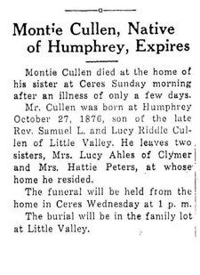 Montie Cullen Obituary