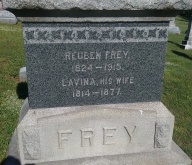 Reuben and Lavina Frey gravestone.