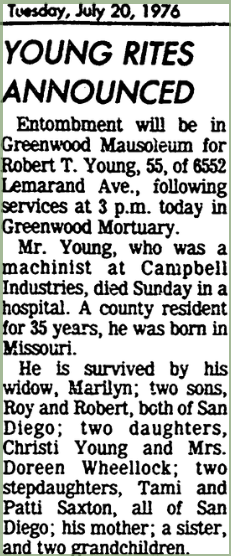 Robert Young, Obituary