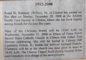 Susan Willits Kennedy obit page 1