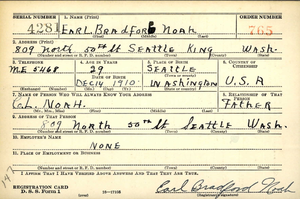 Earl Bradford Noah, WWII Draft Card