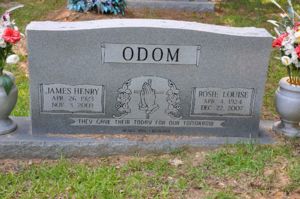James Henry & Rosie Louise Odom - Headstone