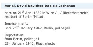 David Asriel Holocaust Document
