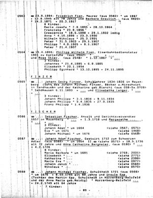 Fischer Families - Rauenberg Ortsippenbuch, p.89