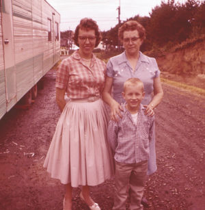 Norma (Kimball) McCoy with her mom Bernice (Waller) Kimball and her son Tim McCoy