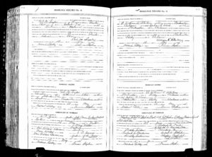 Carl M Snyder and Gertrude Cox Marriage Certificate