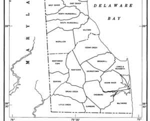 Map of Southern Delaware Hundreds