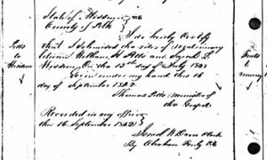 William Henry Pitts & Sarah L Wisdom Marriage