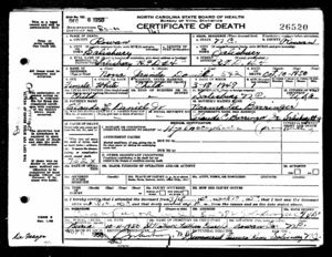 Nona Juanita Daniel death certificate
