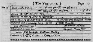 Marriage as recorded in the parish register of Forncett St. Peter