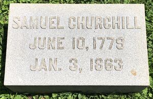 Samuel Churchill's headstone