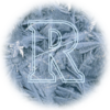 Letter R half-block (blue on frost feathers).