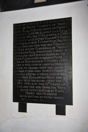 Henry Chauncey (1600-1681) Memorial