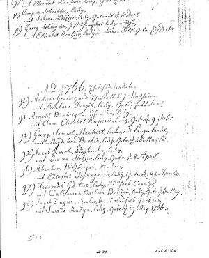 Marriage record of Abraham Bitzberger and Elisabet Teysingerin