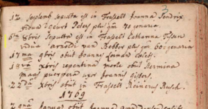 Einschreibung Beerdigung ins Kirchenbuch