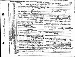 Herve Emery death certificate