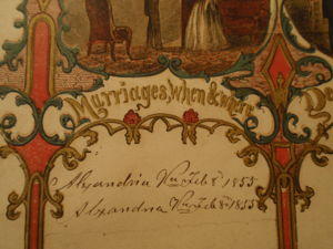 Family Bible - Close-up of Marriage page
