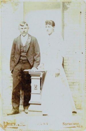 Will & Cora on their wedding day