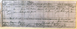Marriage registration for Francis Spencer and Catherine Hetherington