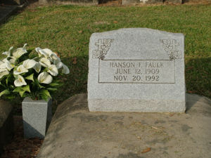 Hanson F. Faulk's headstone