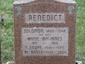 Benedict grave- Highland Line cemetery