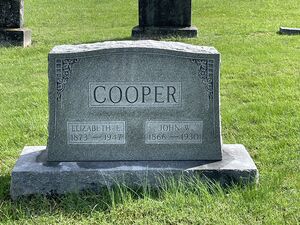 Headstone of John Wesley Cooper & Elizabeth Stuart