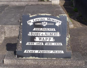 Grave marker for Albert Wapp