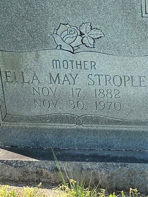 Ella May Nickerson Strople part of the headstone
