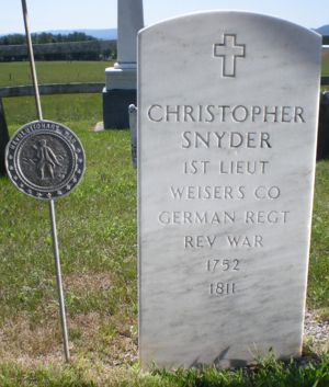 Christopher Snyder Revolutionary War Tombstone