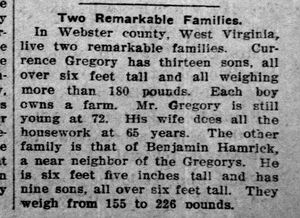 Two Remarkable Families newspaper clipping