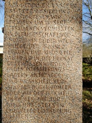 Text on the Kischker Memorial Stone