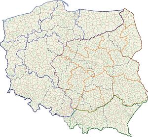 Historical Poland overlay map without labels. 