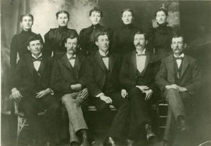 Thomas Rogers, second from left, with siblings.Brothers left to right: Eugene, Thomas, George, Jesse, and John. Sisters: Elizabeth (Betty), Martha, Rilla, Nannie, and Ida