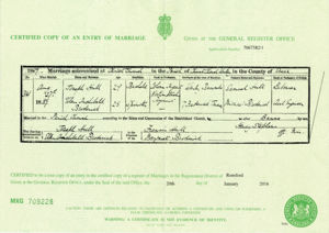 Marriage of Joseph Hull and Ellen Archibald Broderick