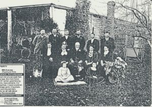 Richard and Annie Rivers, with family, on their 50th wedding anniversary, 28 June 1909.
