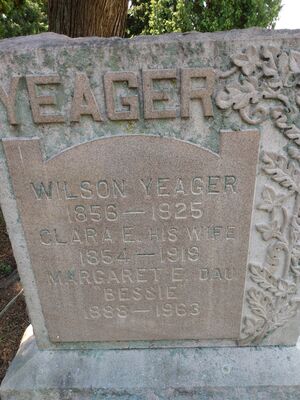Wilson Yeager family gravestone