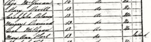 Margaret Diamond's entry in the 1841 census
