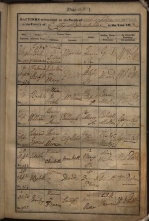 Baptism register for Frederick Swift Flood, in the Parish of St Mary, City of Dublin  1834