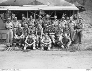 SENIOR NCOS OF THE 2/101ST GENERAL TRANSPORT COMPANY OUTSIDE THE UNIT SERGEANTS' MESS.