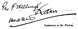 Signature of Una Brackenreg Newham and 'George F.Wellings'