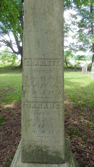 Charlott and Sarah Spinning gravestone