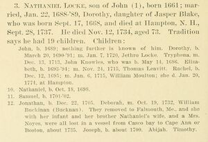 Children of Nathaniel Locke and Dorothy Blake