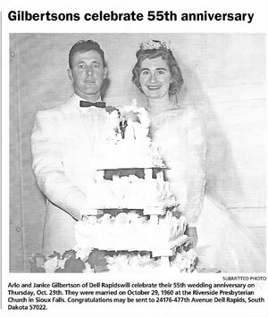 Arlo and Janice Gilbertson 55th Anniversary