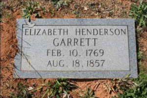 Memorial gravestone of Elizabeth Henderson Garrett