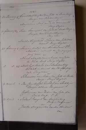 Marriage 25 February 1742 Adriaan de Nijs & Maria Magdalena Meijer