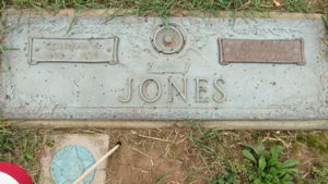 Gravestone marker for Coleman and Grace Jones