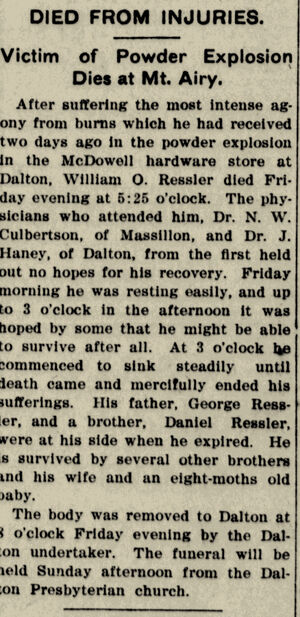 Newspaper Article on Accidental Death